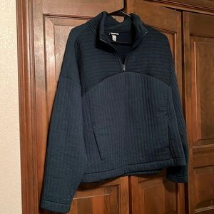 A New Day quarter-zip quilted sweater, Large, navy/teal